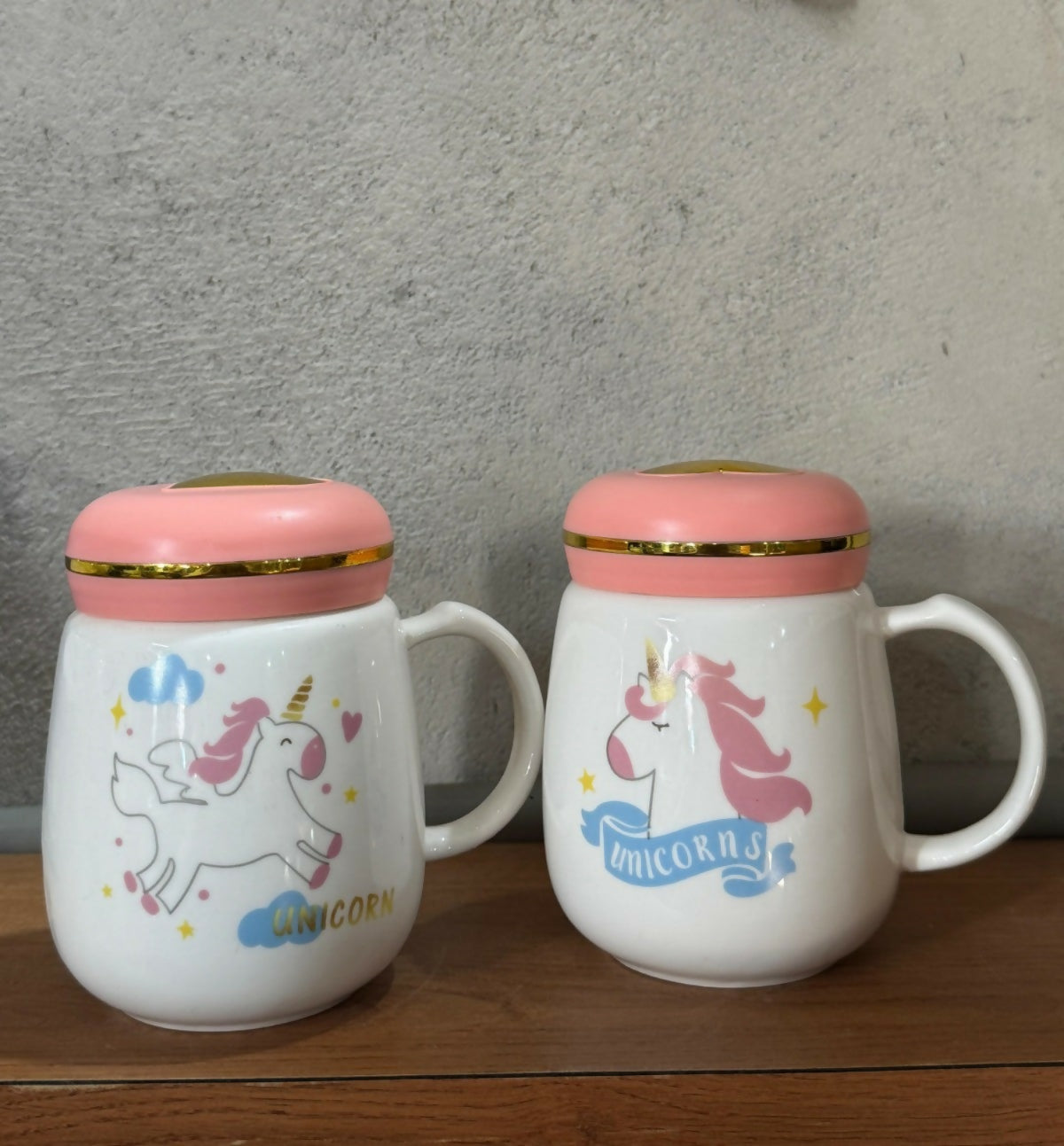 Unicorn Ceramic Mug with Pink Heart Lid | Cute Milk Coffee Mug for Girls (Design and colour may vary)