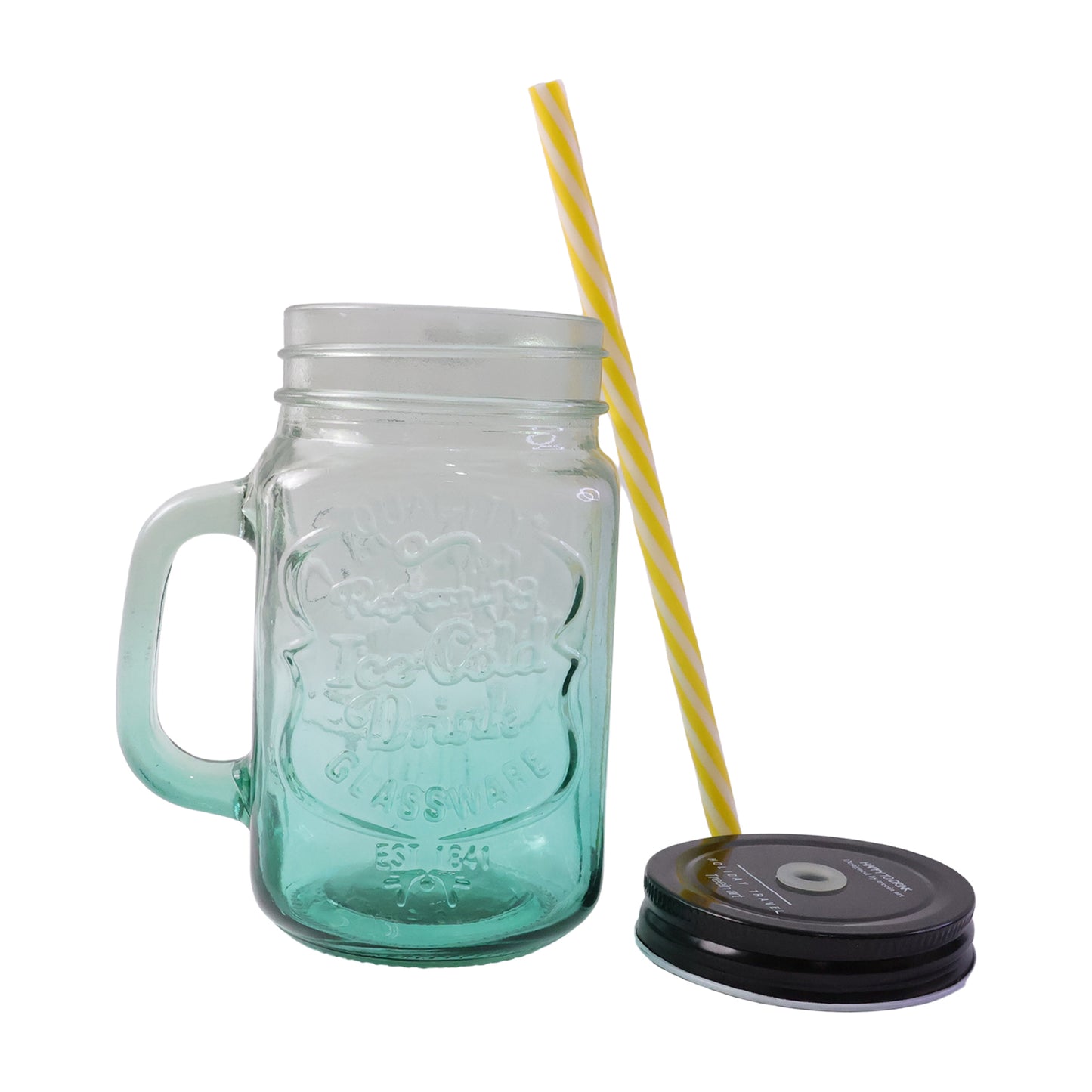 Mason Jar Drinking Cup showcasing thick glass and handle