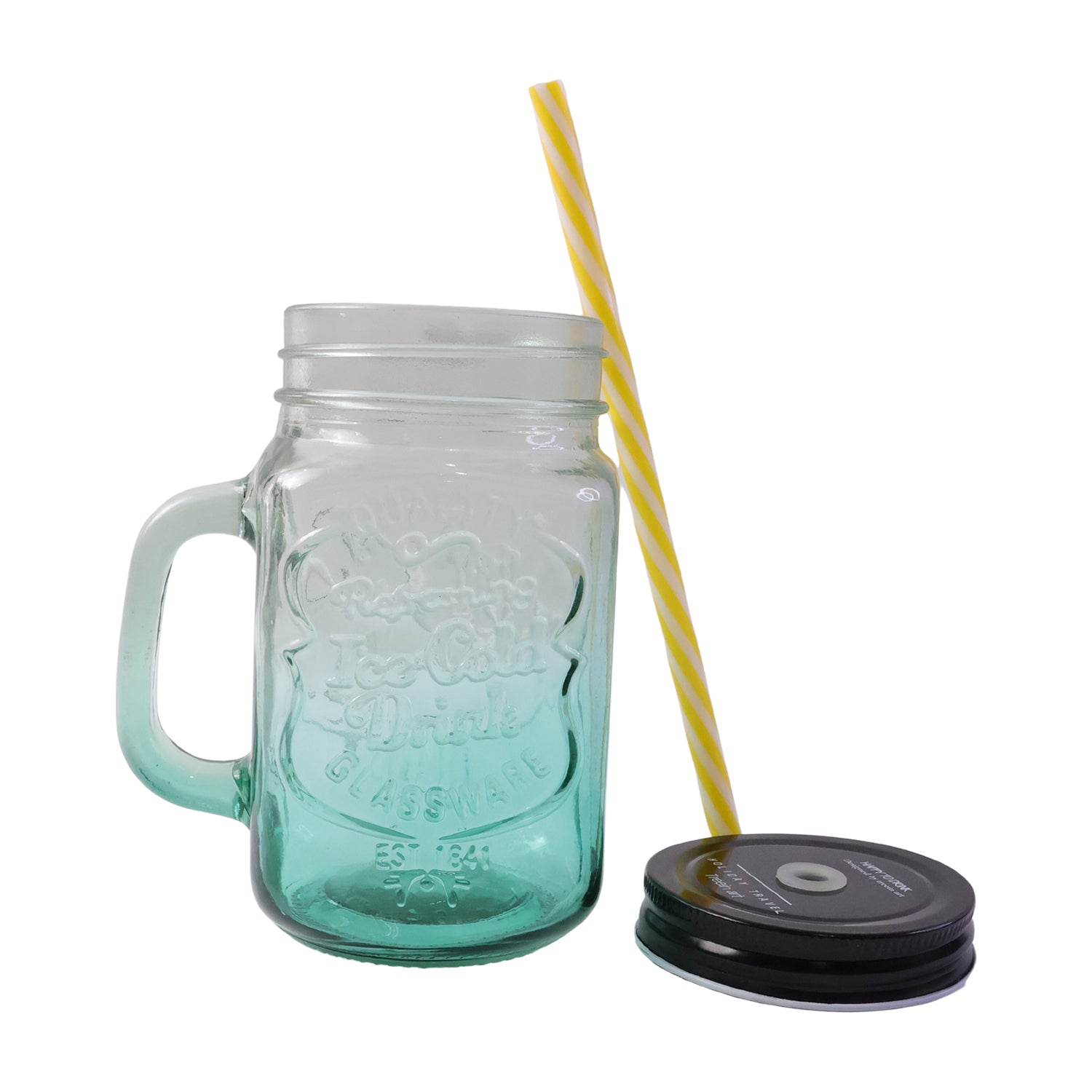 Mason Jar Drinking Cup showcasing thick glass and handle