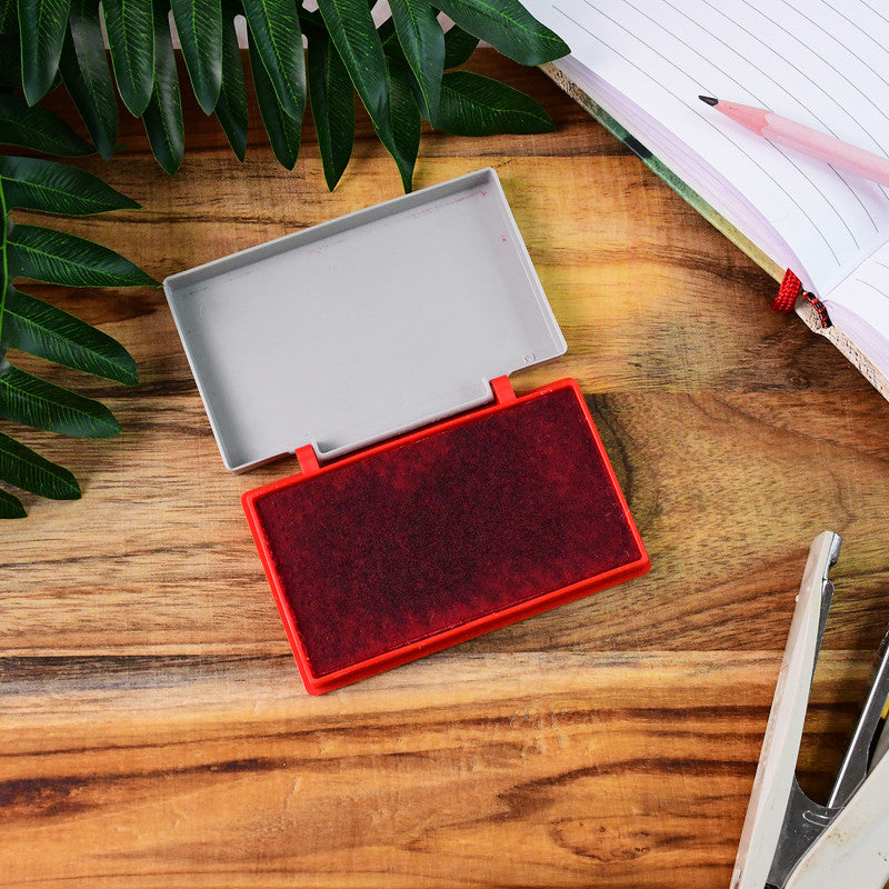 Camlin Deluxe Stamp Pad – Red Color High-Quality Ink Pad for Crisp and Clear Impressions