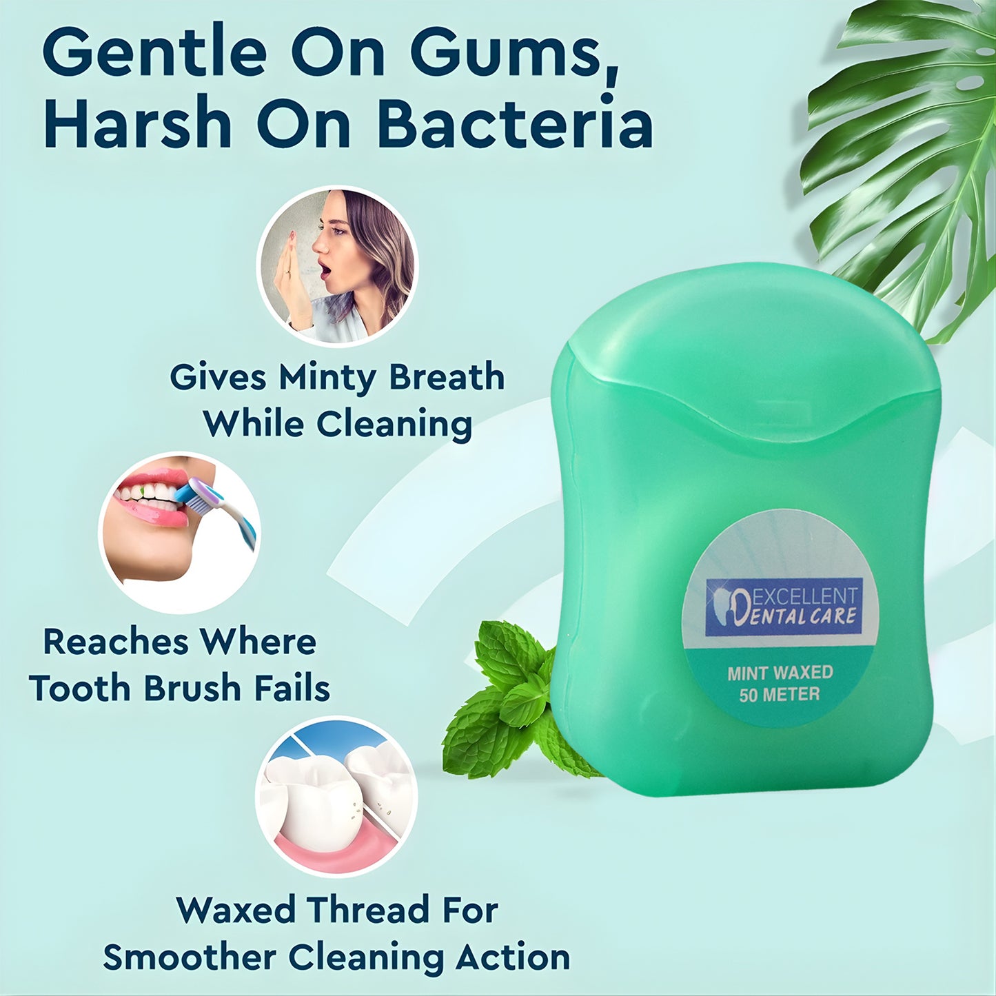 Mint Waxed Dental Floss – (50 Meter )