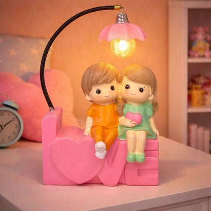 Pink Cute Couple Love Lamp Decorative Night Light Showpiece