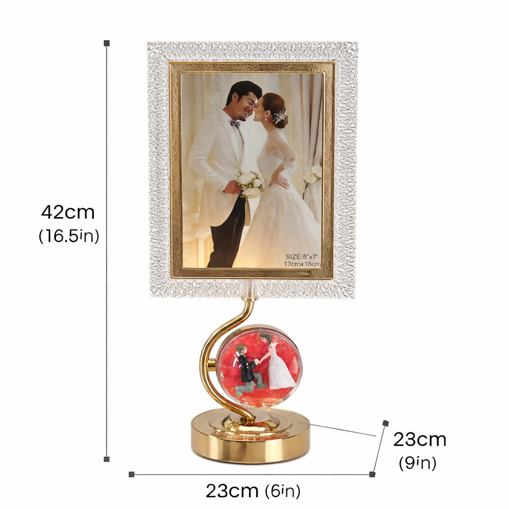 LED Photo Frame Lamp with 3 Lighting Modes & Romantic Couple Base