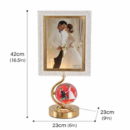 LED Photo Frame Lamp with 3 Lighting Modes & Romantic Couple Base