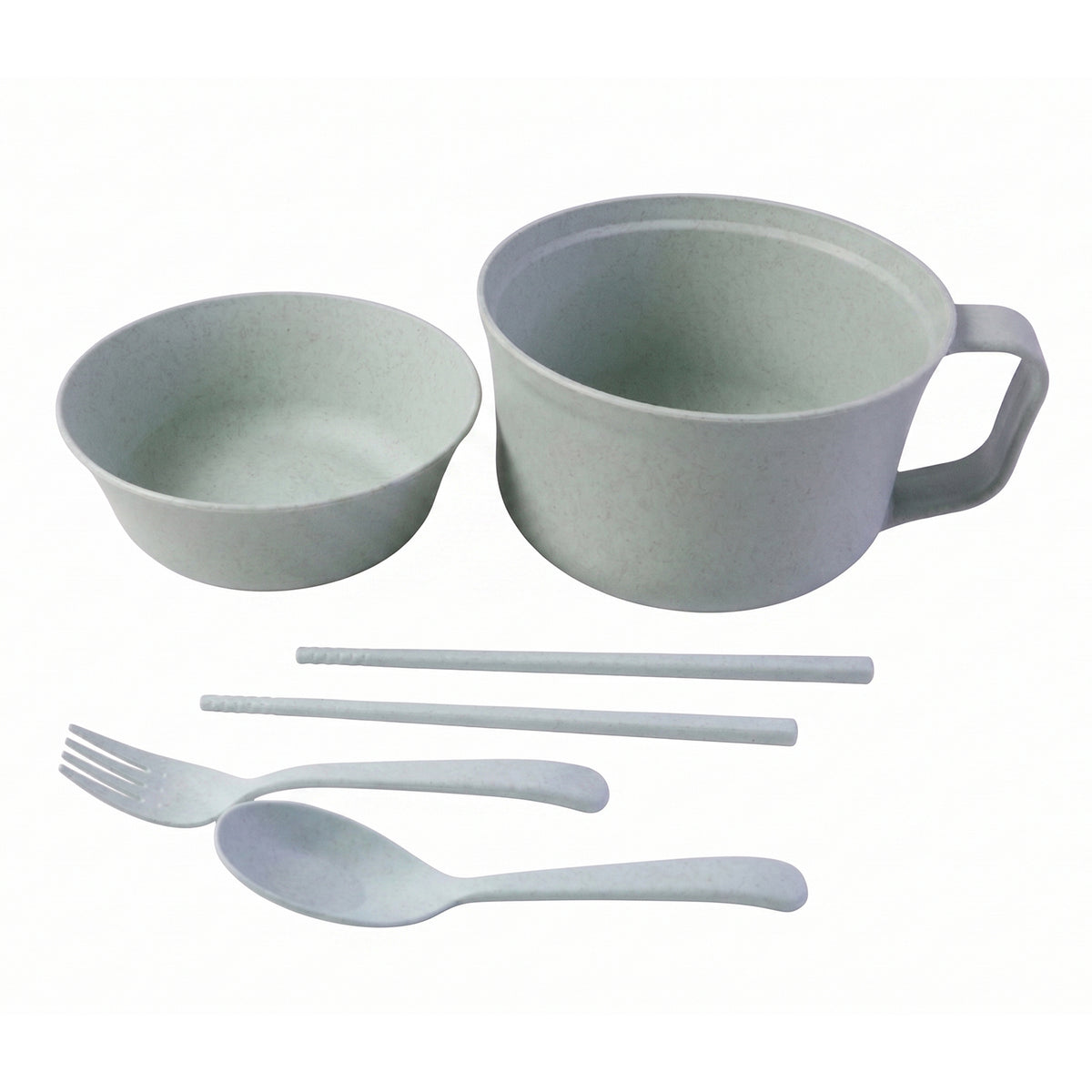 Durable wheat straw chopsticks and spoon in eco-friendly dinnerware set