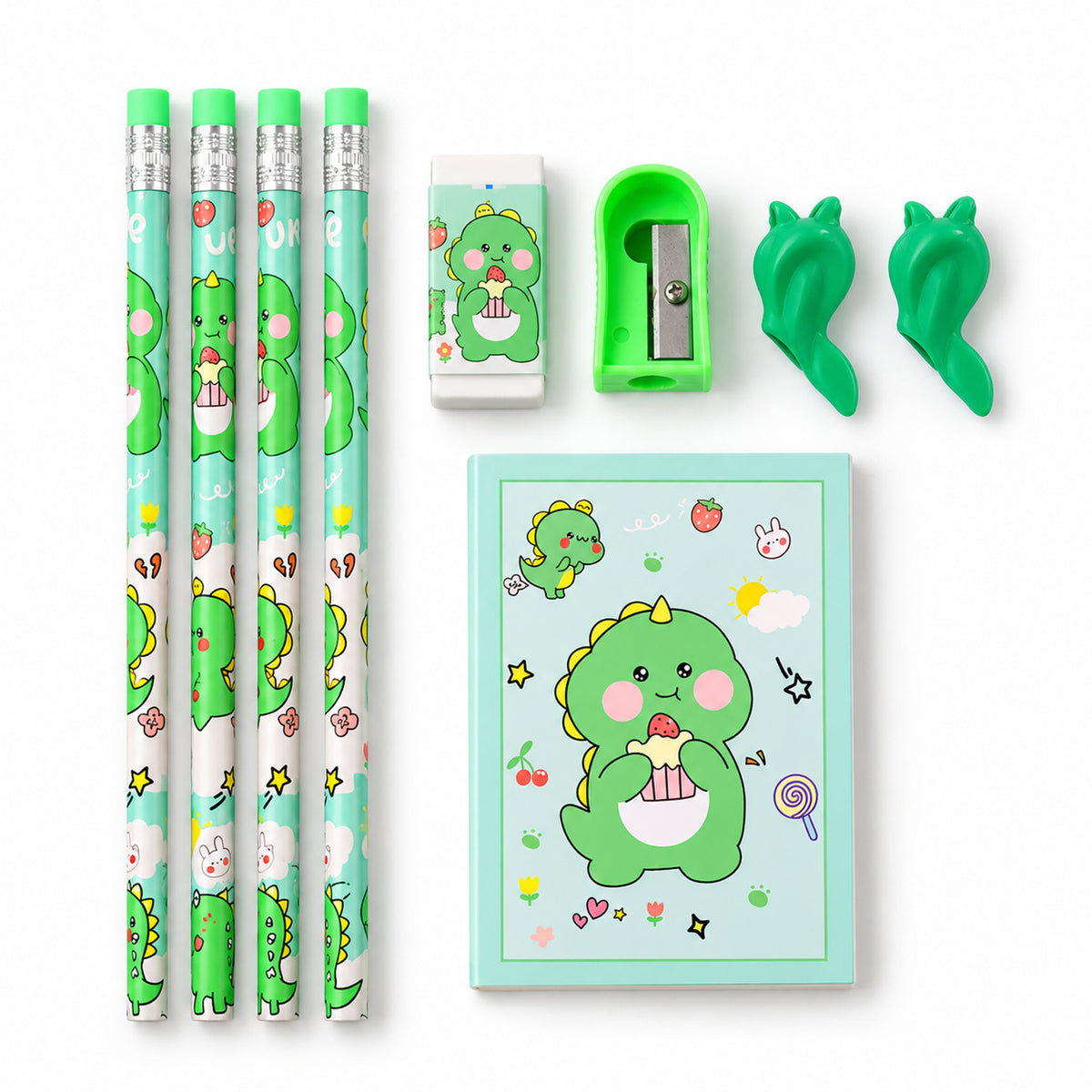 School Stationery Kit for Kids with Pencils, Eraser, Sharpener, Diary (9 Pc Set)