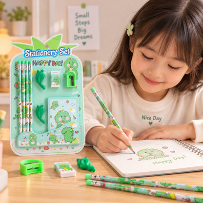 School Stationery Kit for Kids with Pencils, Eraser, Sharpener, Diary (9 Pc Set)