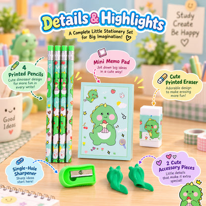 School Stationery Kit for Kids with Pencils, Eraser, Sharpener, Diary (9 Pc Set)