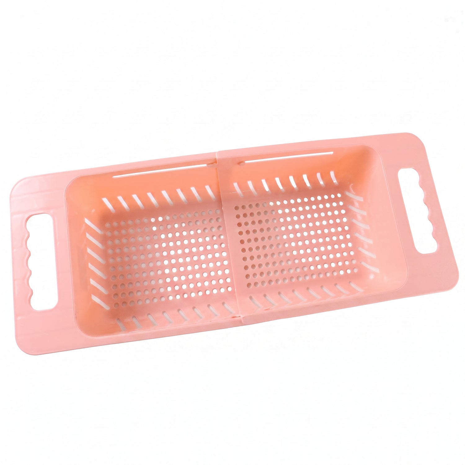 Adjustable sink drain basket on white background