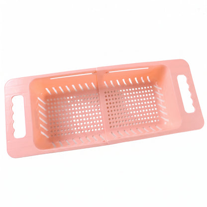 Adjustable sink drain basket on white background