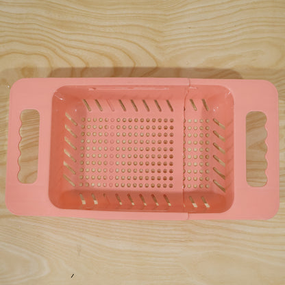 Live photo of adjustable over the sink drain basket