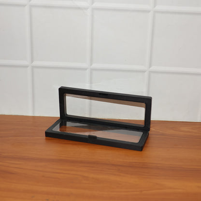Back view of transparent jewellery display box 18x7cm
