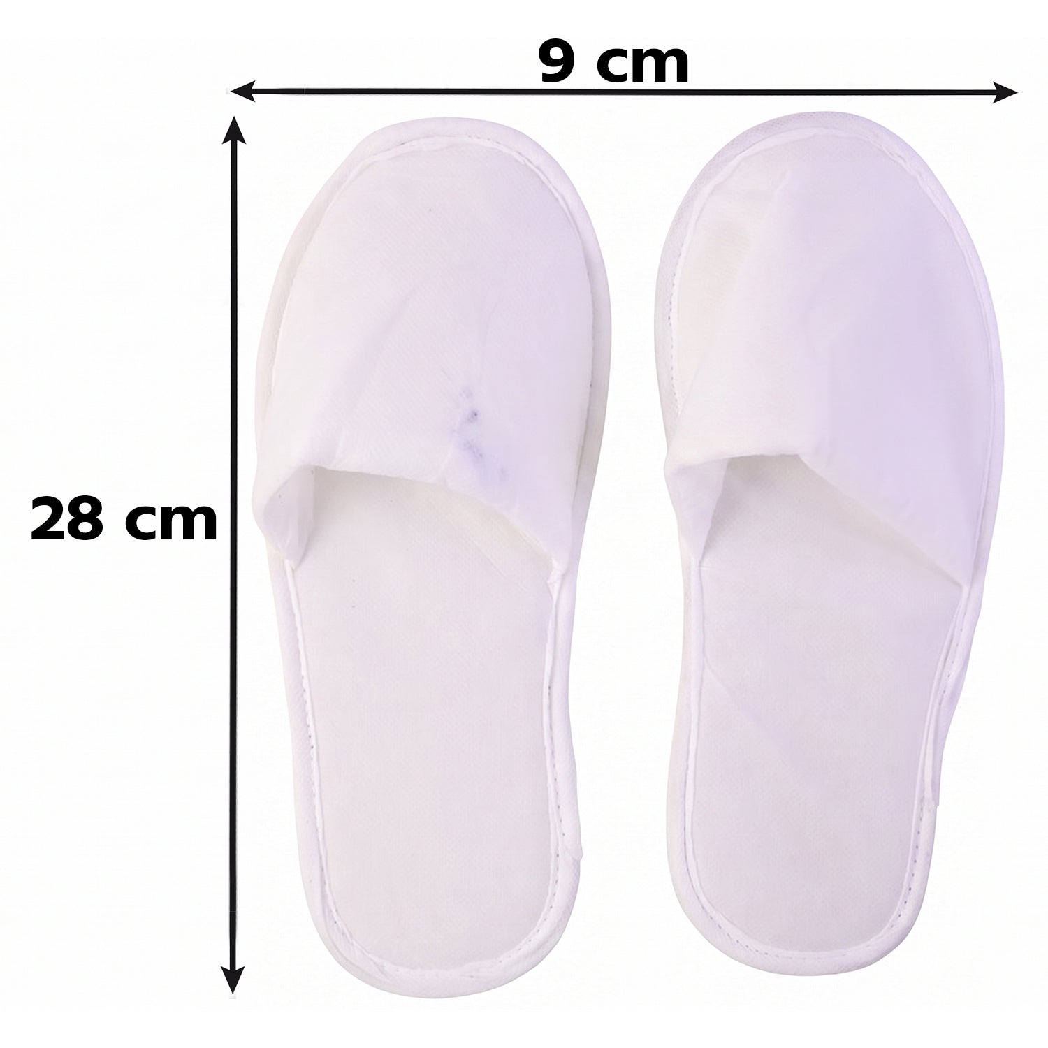 Soft Closed Toe Slippers for Hotel Spa Guest and Home White 28 x 11 cm (1 Pair)