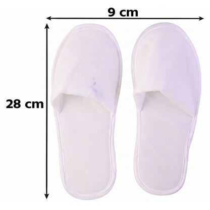 Soft Closed Toe Slippers for Hotel Spa Guest and Home White 28 x 11 cm (1 Pair)