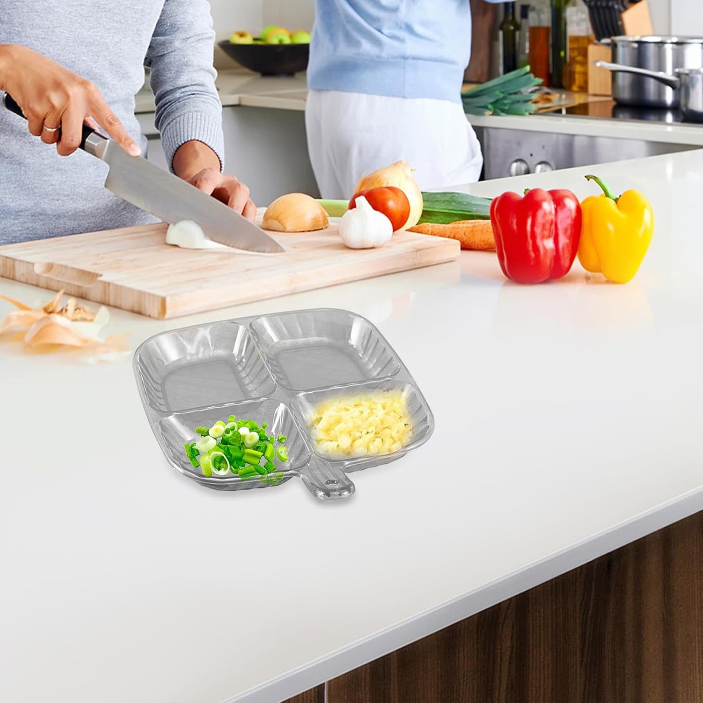 Plastic Kitchen Trays for Serving (4 Compartment / 1 Pc)