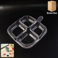 Plastic 4-Compartment Serving Tray – Durable & Portable Kitchen Tray