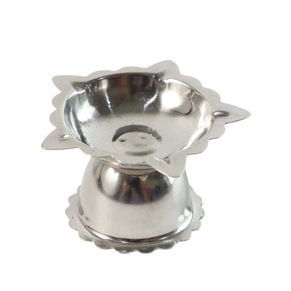 Stainless Steel Sunflower Design Diya Stand (Small Size / 1 Pc)