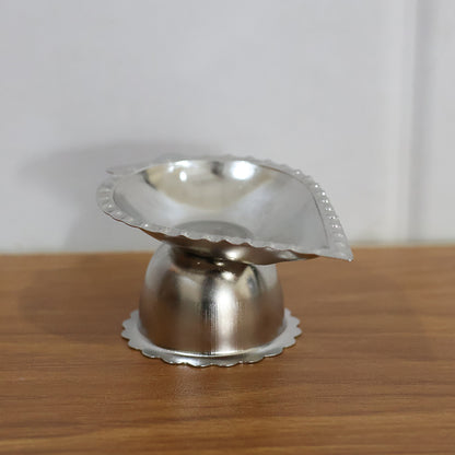 Stainless Steel Diamond Design Agarbatti & Diya Stand (1 Pc)