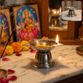 Sunflower Diya Stand – Big Stainless Steel Oil Lamp Holder