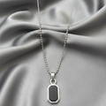 Octagon Shape Black Pendant Necklace – Sleek Modern Design