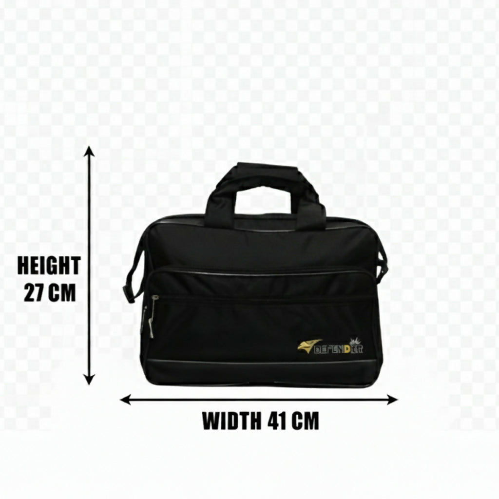 Defender Laptop Bag 15.5 Inch – Office Laptop Briefcase with Shoulder Strap (Black)