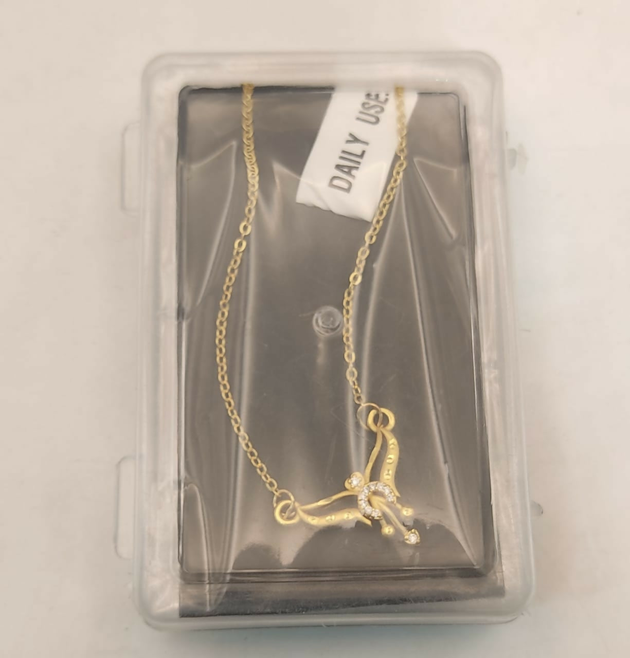 Minimal Gold & AD Pendant Necklace For women and girls