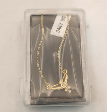 Minimal Gold & AD Pendant Necklace For women and girls