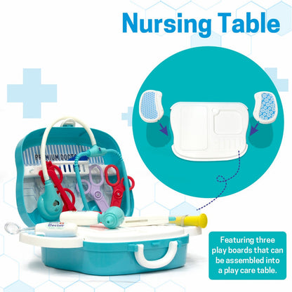 Aditi Kids Doctor Kit Suitcase with Wheels | Portable Medical Pretend Play Set