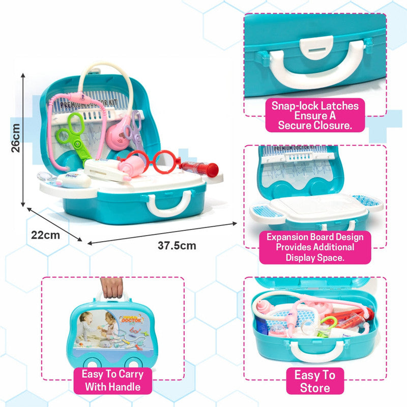 Aditi Kids Doctor Kit Suitcase with Wheels | Portable Medical Pretend Play Set