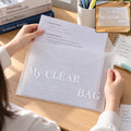 Transparent Plastic Document File Folder A4 Bag with Button for Office (1 Pc)
