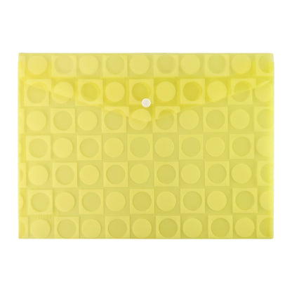 Mix Design A4 Plastic Document Folder – Patterned Button Closure File for Office & School Use (1 Pc)