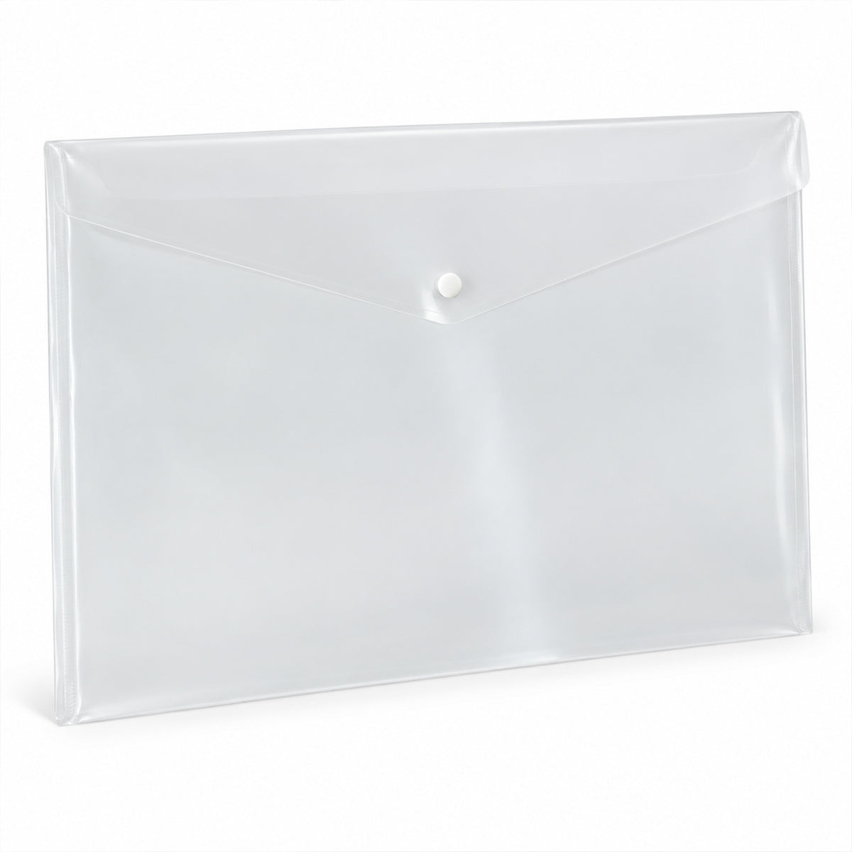 Transparent Plastic Document Folder Envelope Bag with Button for Office (1 Pc)