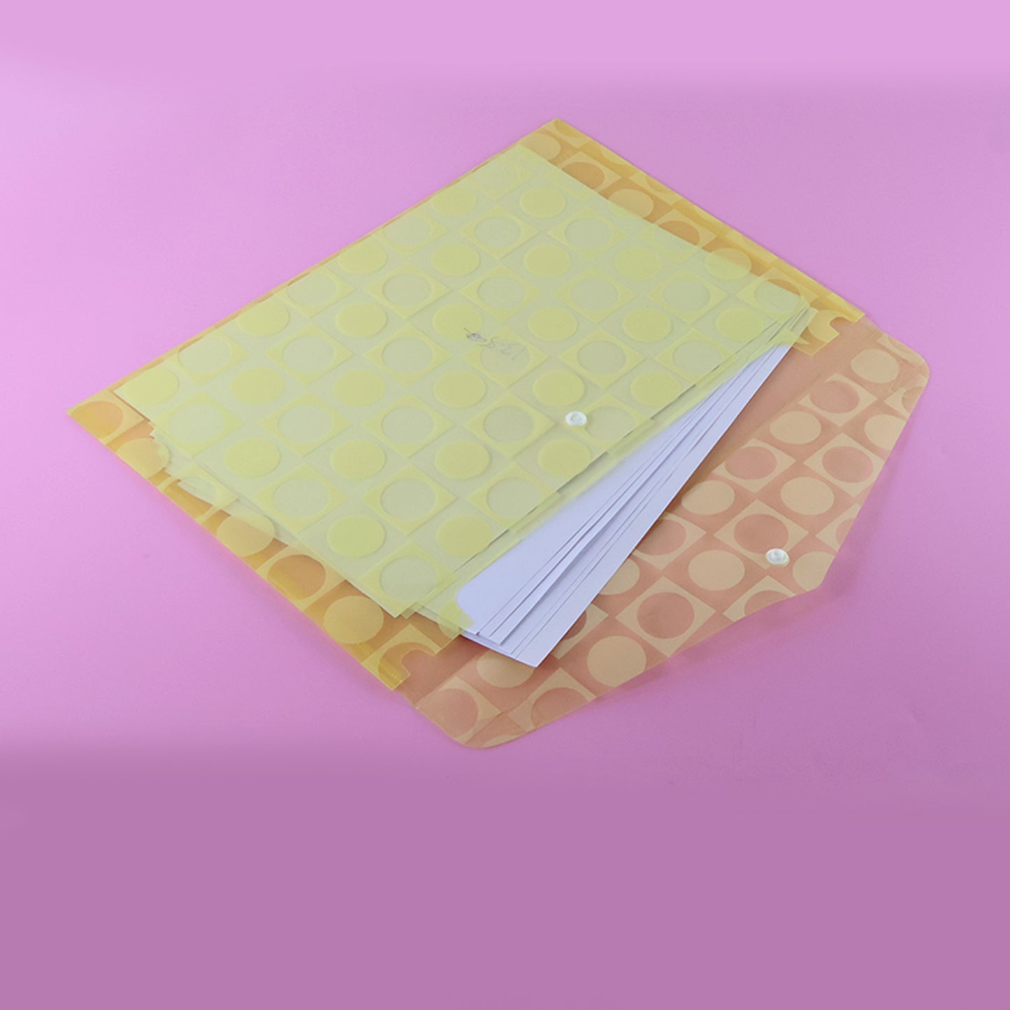 Mix Design A4 Plastic Document Folder – Patterned Button Closure File for Office & School Use (1 Pc)