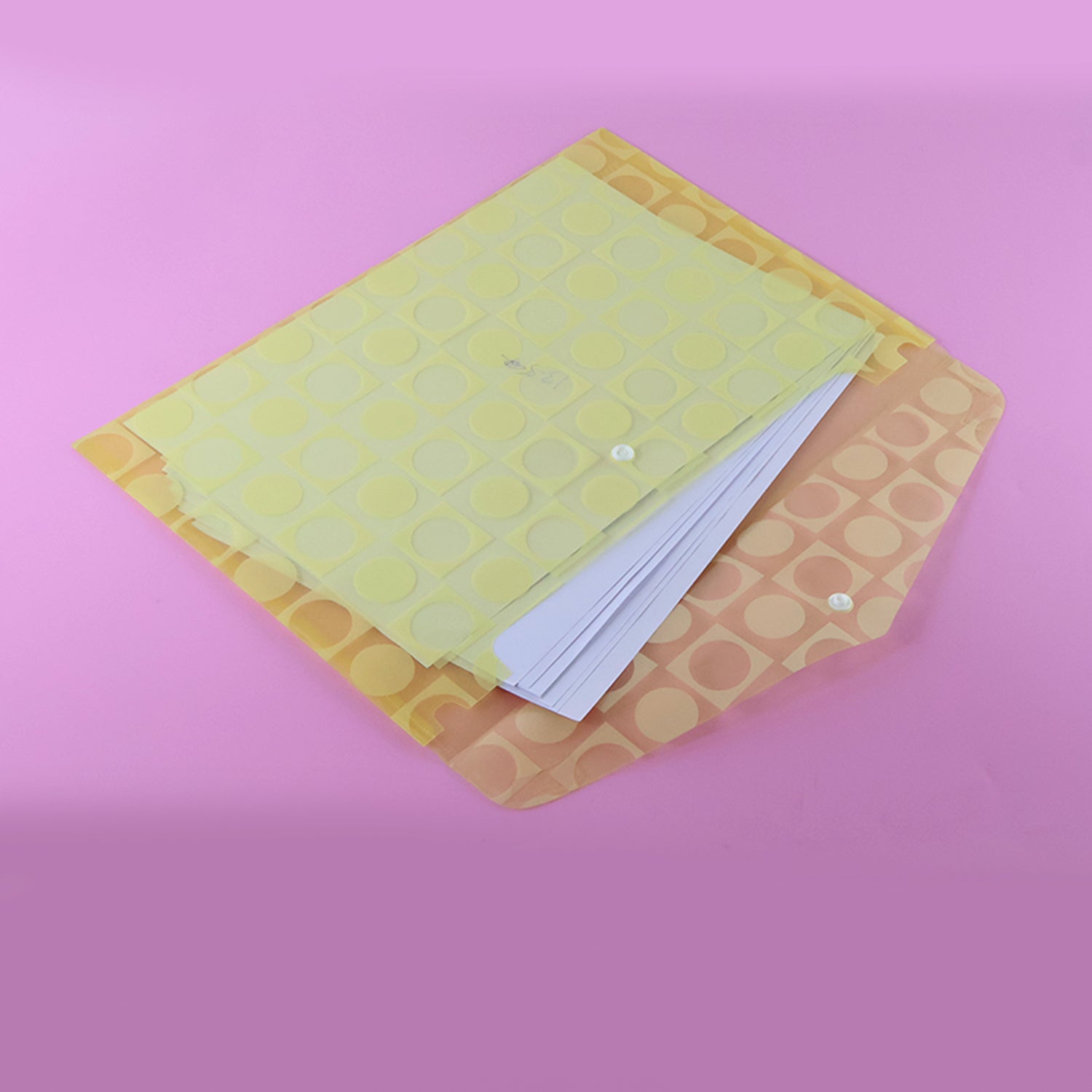 Mix Design A4 Plastic Document Folder – Patterned Button Closure File for Office & School Use (1 Pc)