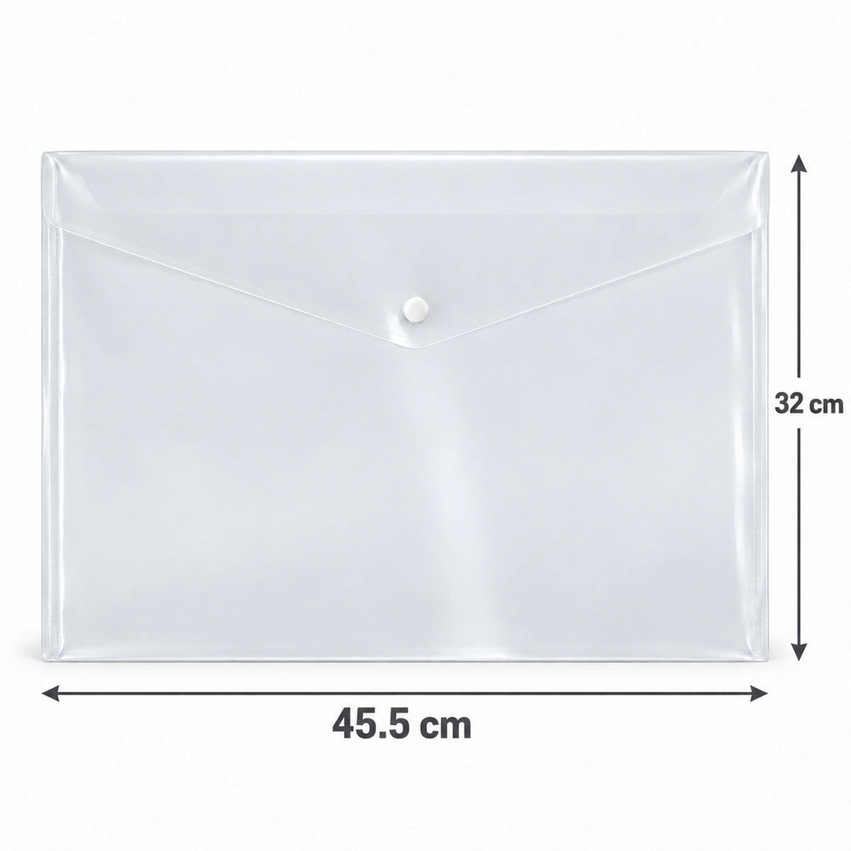 Transparent Plastic Document Folder Envelope Bag with Button for Office (1 Pc)