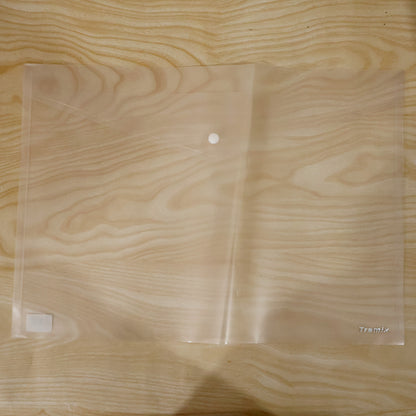 Transparent Plastic Document Folder Envelope Bag with Button for Office (1 Pc)