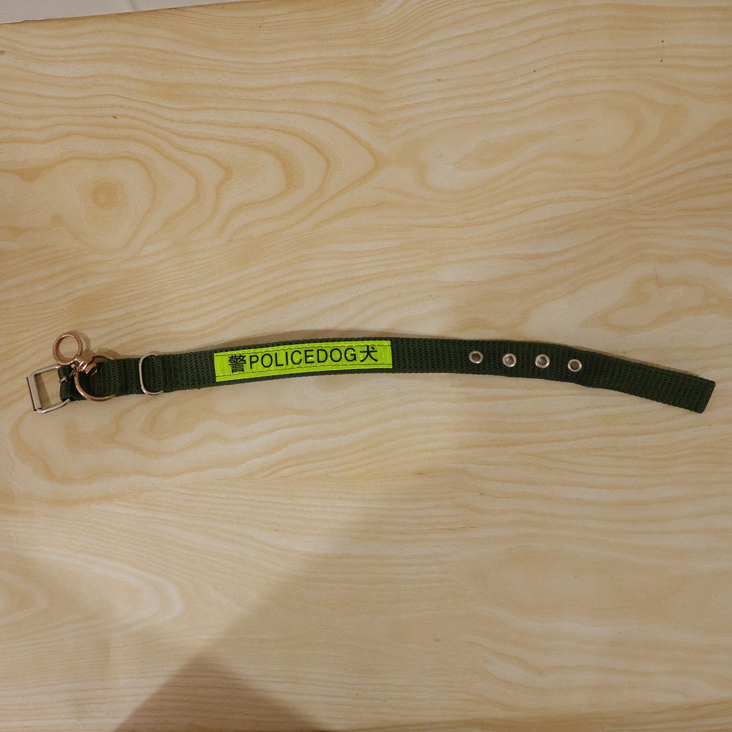 Tactical style heavy-duty nylon dog collar in army green