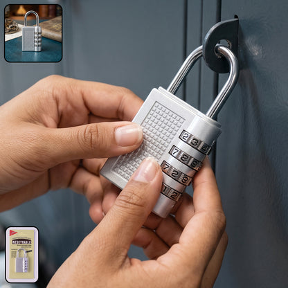 4 Digit Combination Padlock Resettable Number Lock for Luggage and Locker (1 Pc)