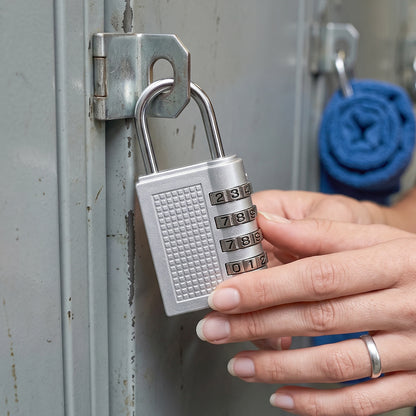 4 Digit Combination Padlock Resettable Number Lock for Luggage and Locker (1 Pc)