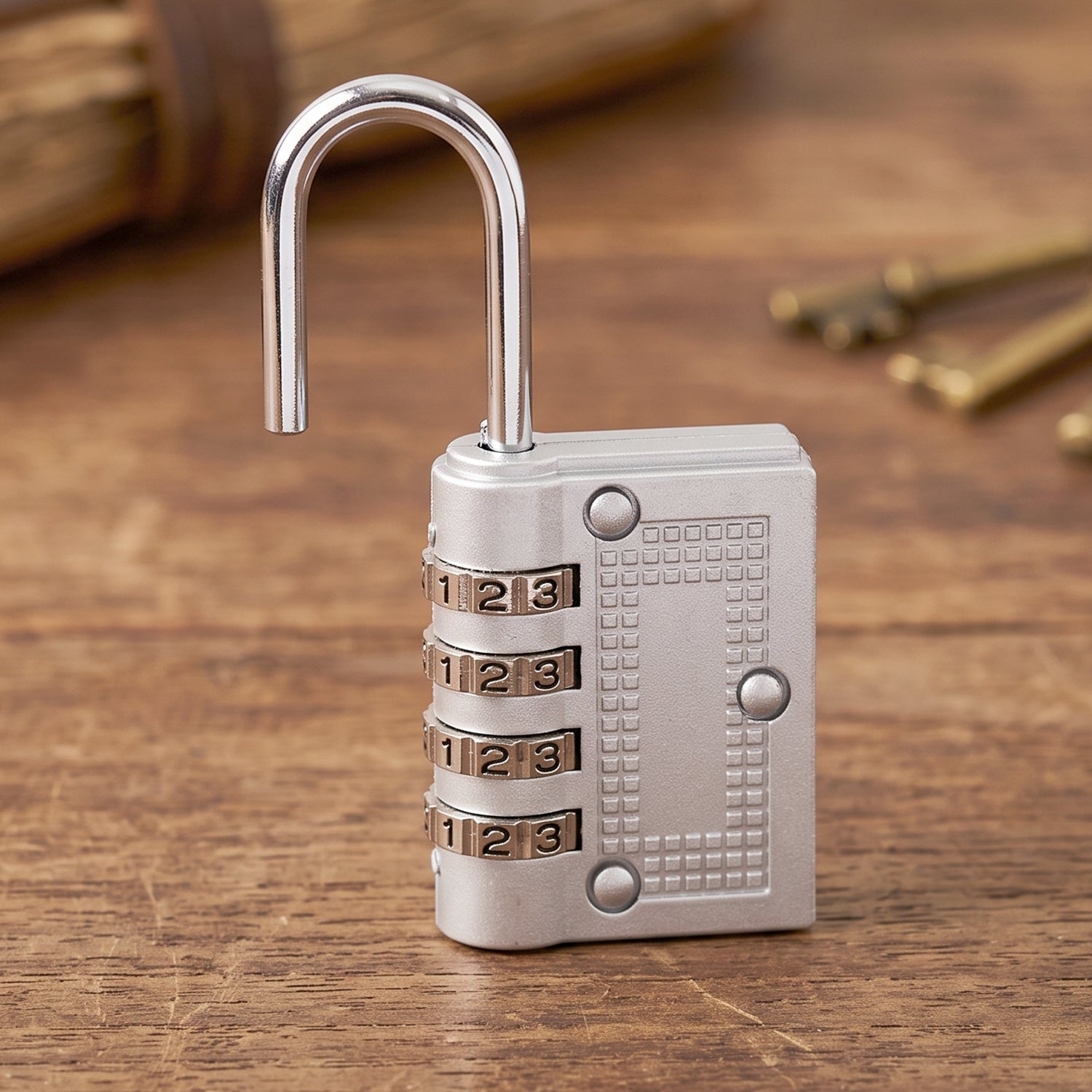 4 Digit Combination Padlock Resettable Number Lock for Luggage and Locker (1 Pc)