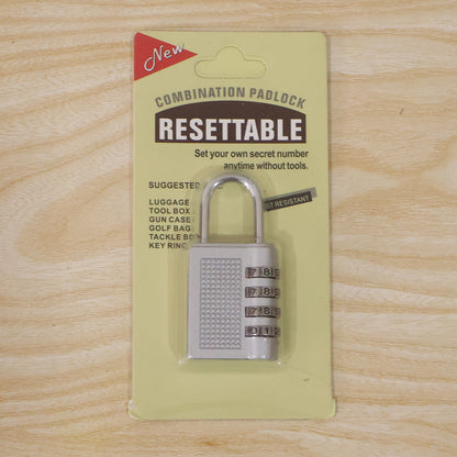4 Digit Combination Padlock Resettable Number Lock for Luggage and Locker (1 Pc)