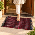 Soft Woven Decorative Floor Mat with Tassel Edges for Home (1 Pc, 59x37 Cm)