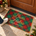 Decorative Festive Check Print Floor Mat for Indoor Doorways (1 Pc, 56.7x38 Cm)