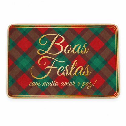 Decorative Festive Check Print Floor Mat for Indoor Doorways (1 Pc, 56.7x38 Cm)