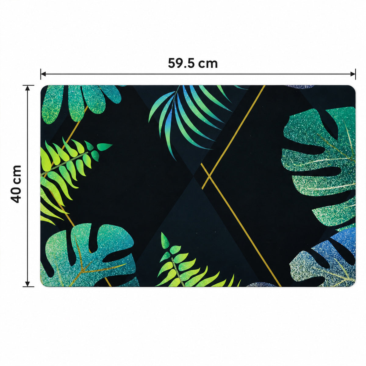 Decorative Tropical Leaf Print Floor Mat for Indoor Doorways (1 Pc, 59.5x40 Cm)