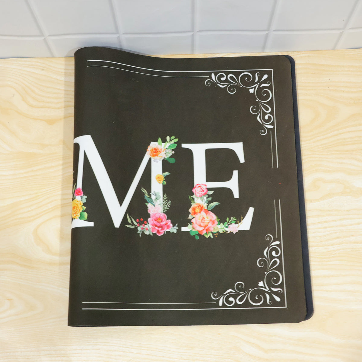 Decorative Door Mat, Floral HOME Print Non-Slip Entrance Mat (1 Pc, 75.5x44 Cm)
