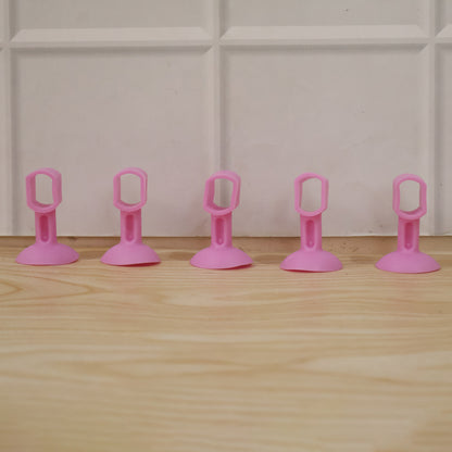Silicone Door Stopper with Suction Base - 5 Pc Pack