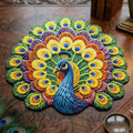 Peacock Design Floor Mat – Vibrant and Soft Home Decor