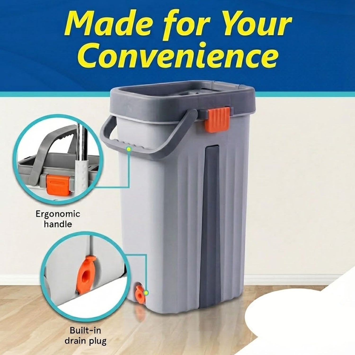 Small Size Multipurpose Flat Mop Cleaning Bucket Set