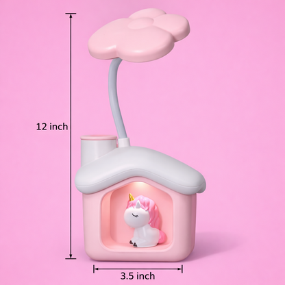 Cute LED Desk Lamp with Storage Box, Kids Study Night Light for Bedroom (PIGGY BANK LAMP)